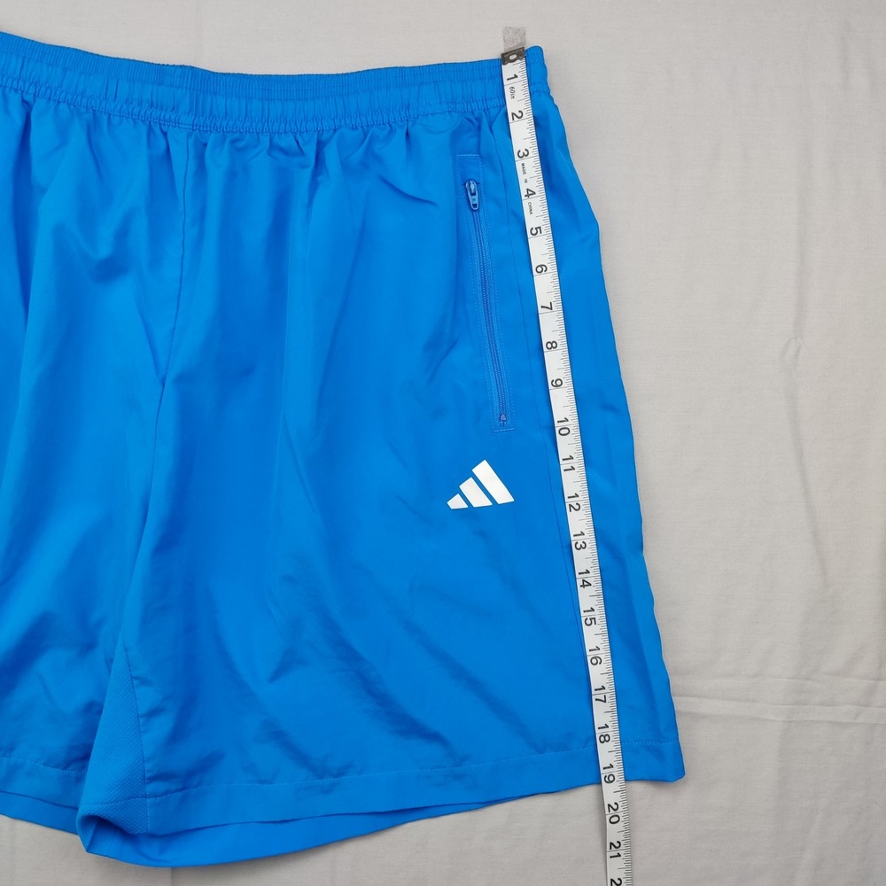 Adidas Shorts Mens 2XL Blue Aeroready Training HC6857 Athletic Gym Zip Pockets - Picture 3 of 7